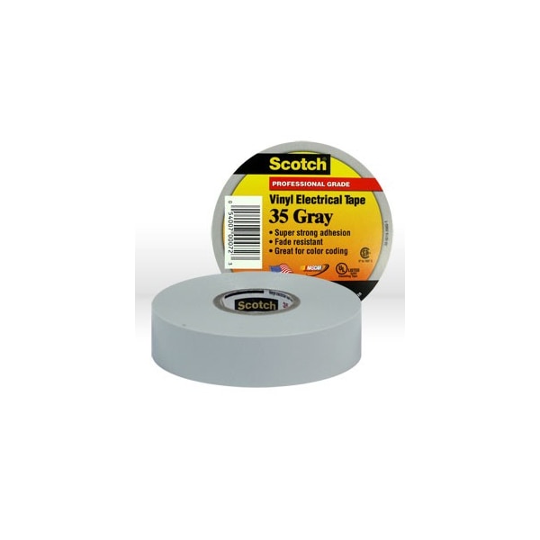 Electrical Tape, Scotch Vinyl Electrical Color Coding Tape 35, Gray